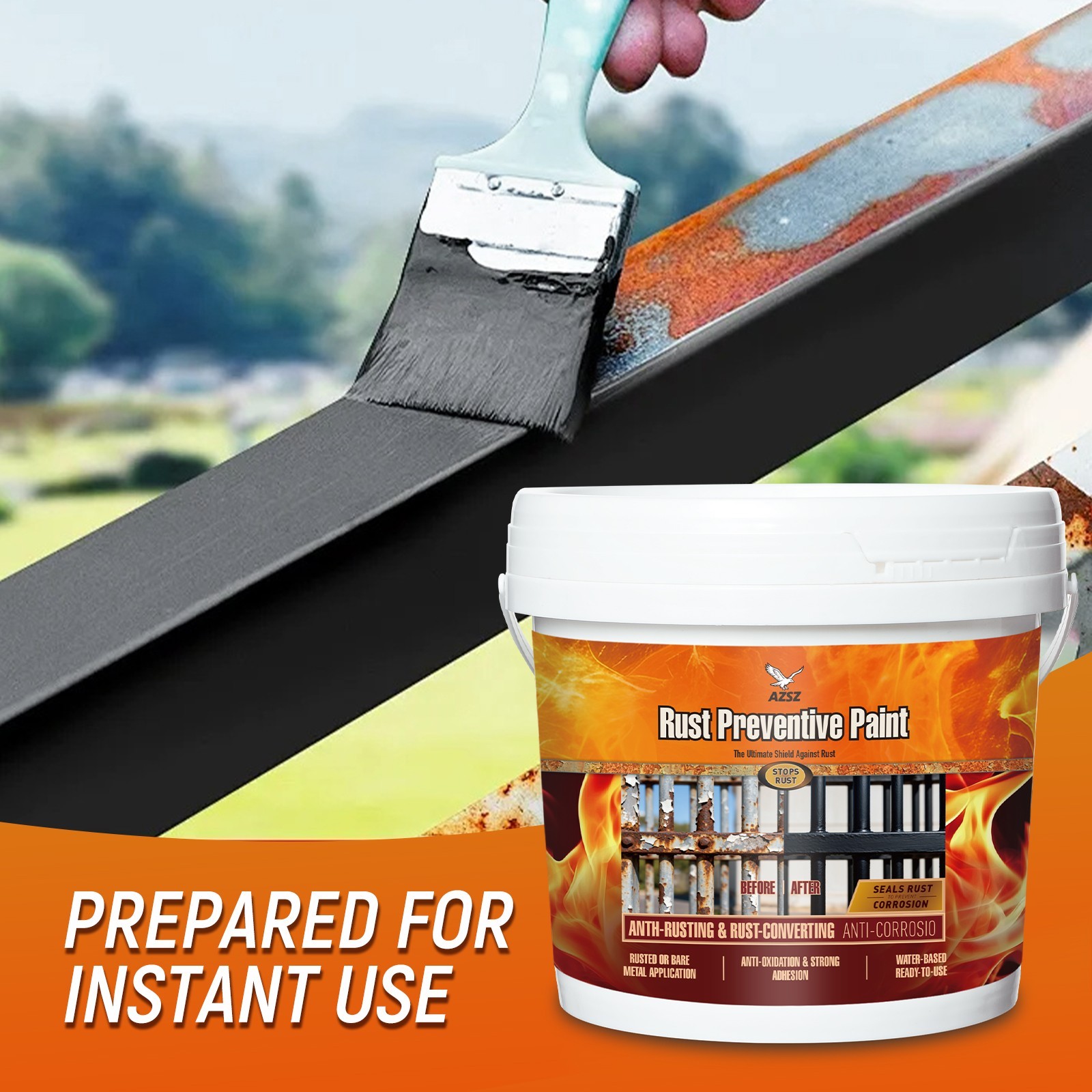 1 Gal Rust Inhibitor Paint, 2-in-1 Rust Converter & Metal Protector, Etching Pri