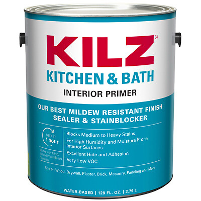 Kilz L204511 Kitchen and Bath Primer Sealer, Gallon – Quantity 1