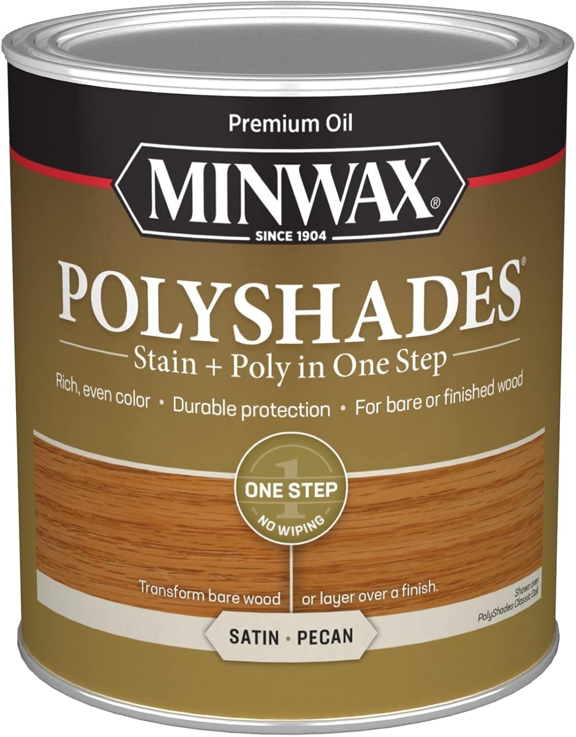 Minwax PolyShades Wood Stain + Polyurethane – Pecan Satin#`^//