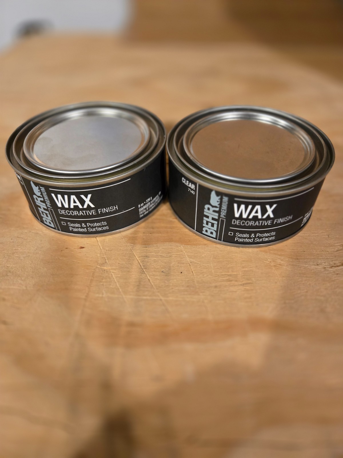 2 PACK BEHR PREMIUM 8 oz. Clear 7140 Interior Chalk Decorative Wax Finish