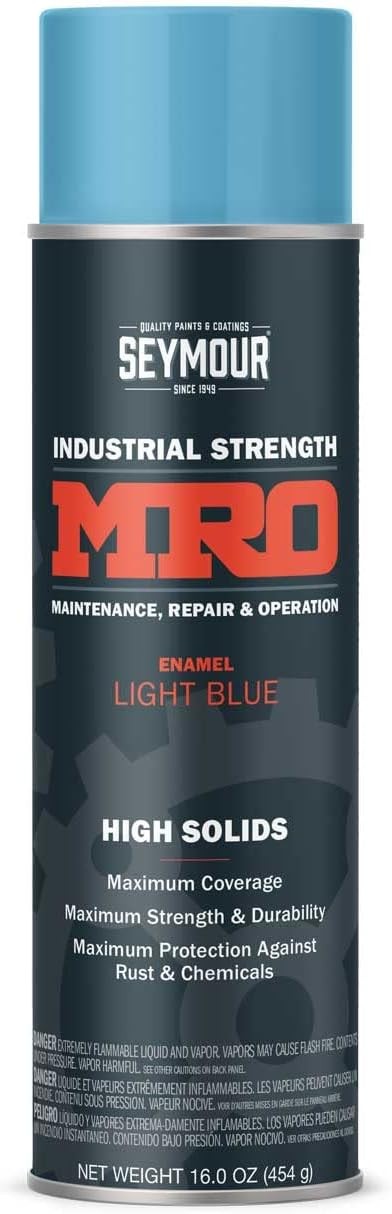 SEYMOUR 620-1425 Industrial MRO High Solids Spray Paint, Light Blue 16 Ounce (Pa
