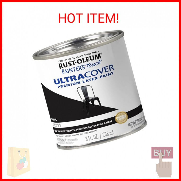 Rust-Oleum Painter’s Touch Latex Brush-On Paint, Gloss Black