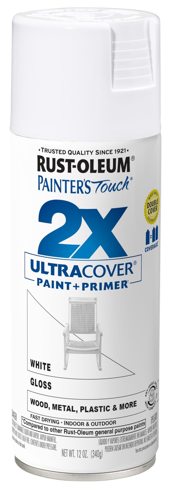 Rust Oleum Painter’s Touch Ultra Cover Gloss White 12 Ounce Spray Paint