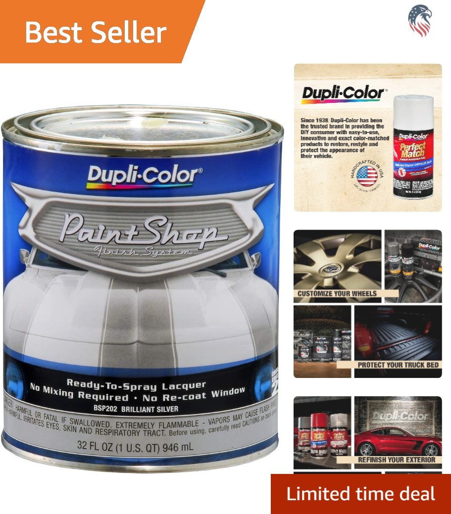 Compatibility Silver Metallic Paint System 32oz Spray For Metal Vehicles