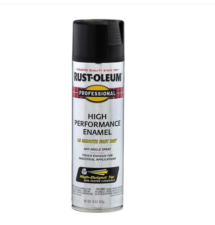 6-Pack Rust-Oleum 7578838 Pro Enamel Spray Paint Flat Black 15 oz