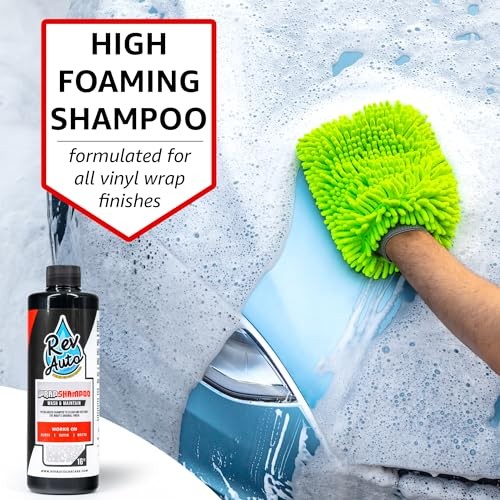 Vinyl Wrap Cleaner Kit – 3-Item Set Includes Wrap Detailer, Shampoo & Light