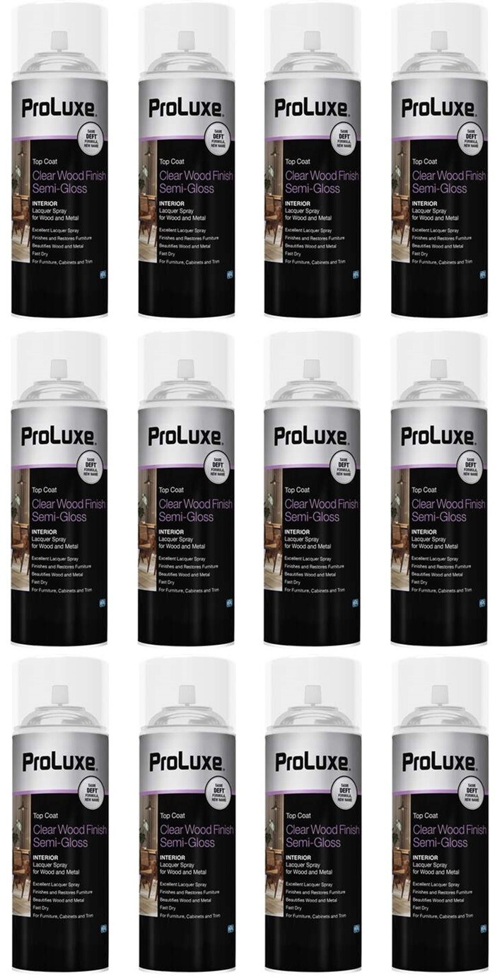 ProLuxe PLX011S/54 Semi-Gloss 12.25 oz Clear Wood Finish Aerosol – Pack of 12