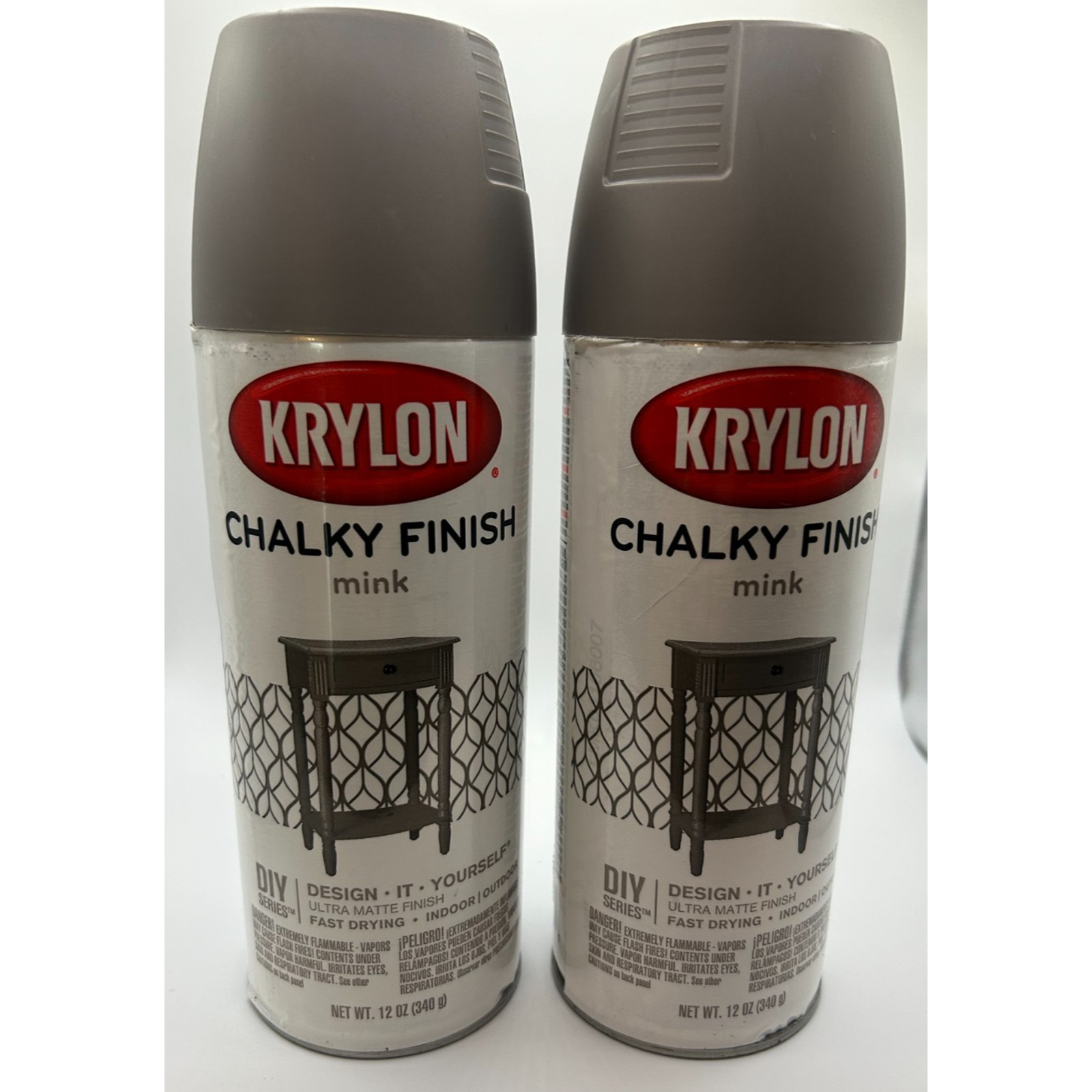 Krylon Chalky Finish Spray Paint, Mink, 12 oz (2 pack)
