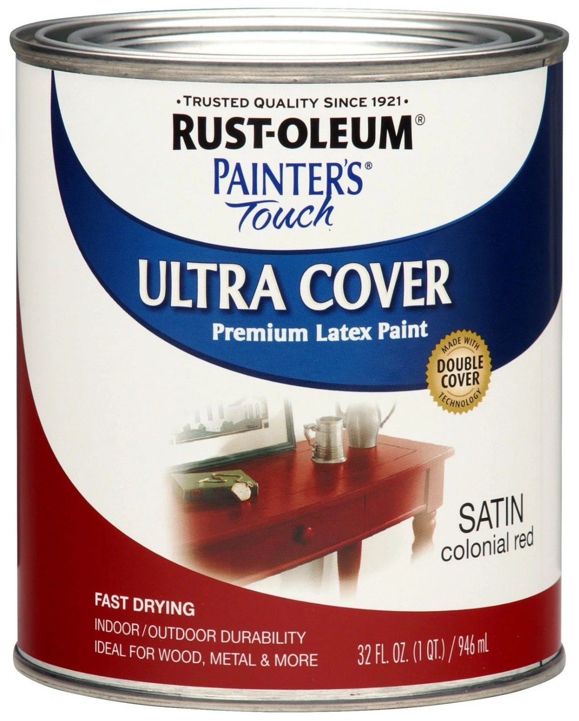 Rust Oleum Painter’s Touch Satin Colonial Red Paint 1 Quart Low Odor Durable …