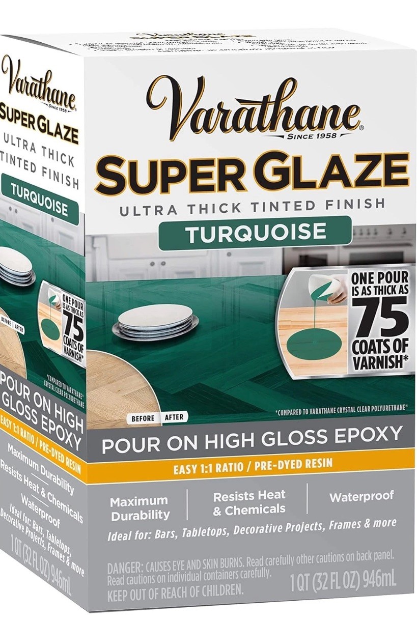 Varathane 369293 Super Glaze Pour-On High Gloss Epoxy Quart In Color Turquoise
