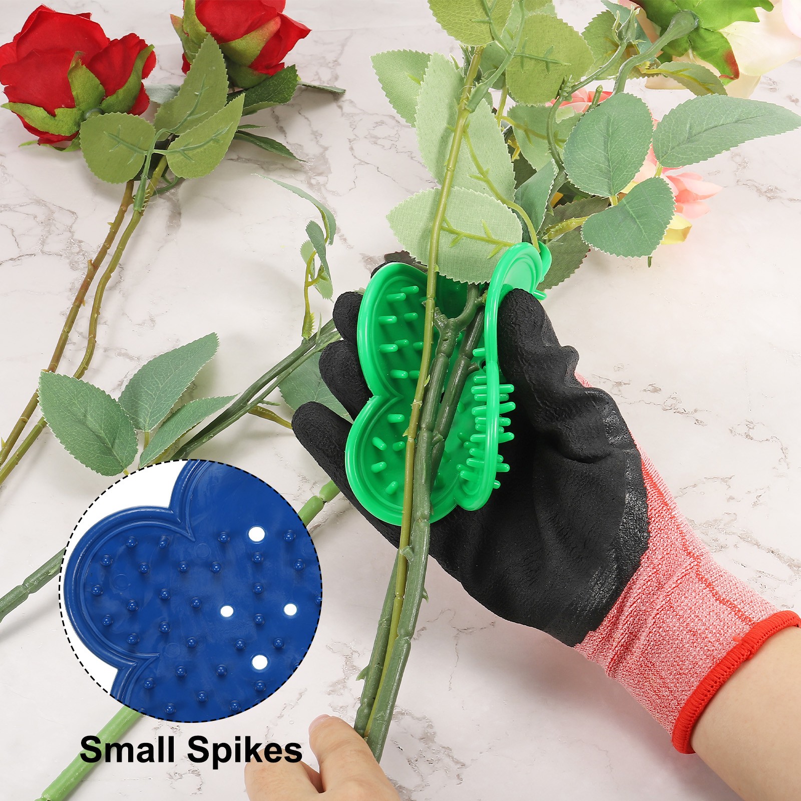 2pcs Rose Stem Leaf Thorn Stripper Remover Tool Stripping Kit Blue
