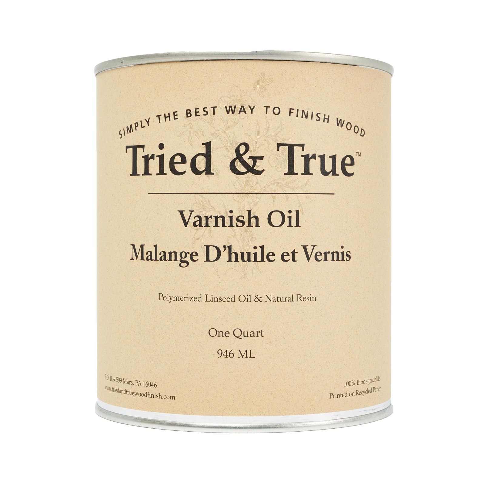 Tried & True Superior Varnish Oil Wood Finish, Quart – Natural Pine