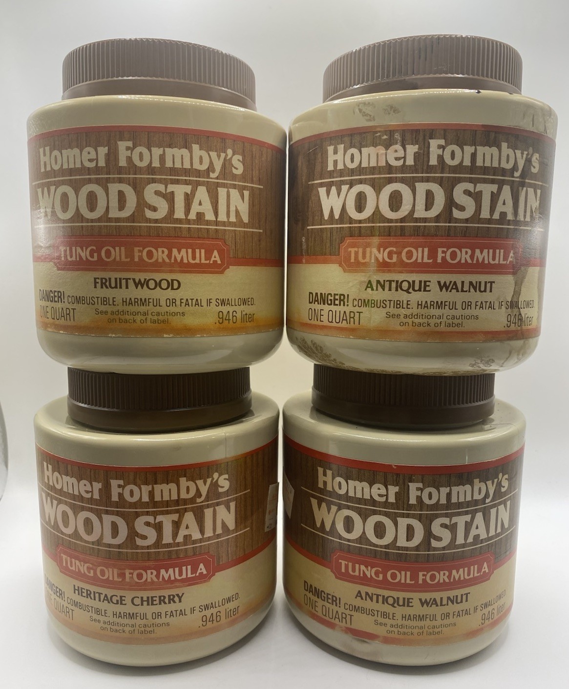 Vintage Homer Formbys WoodStain Tung Oil Formula Walnut/ Cherry /fruitWood8flOz