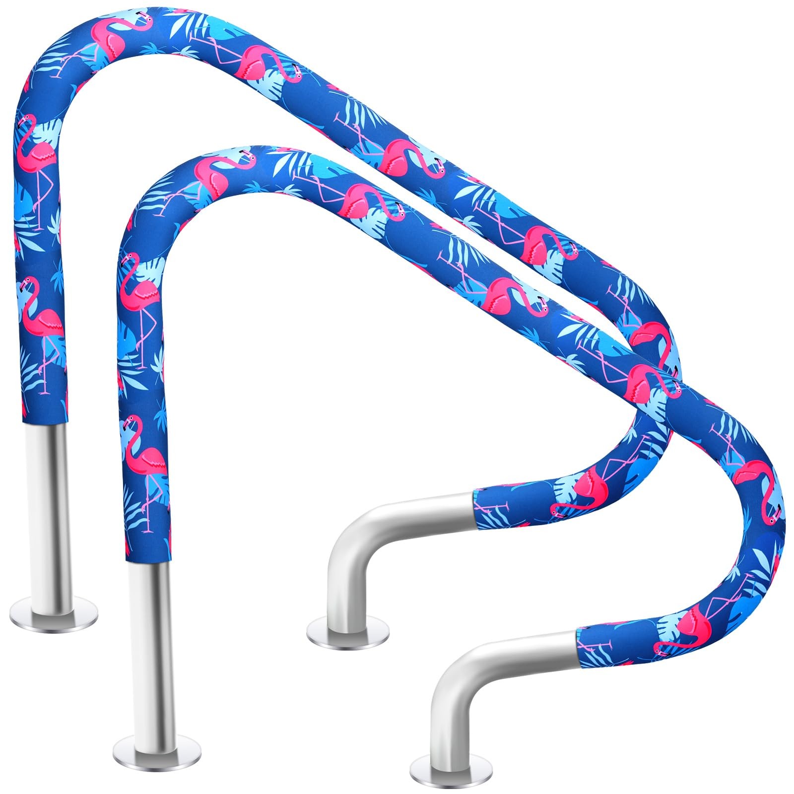 Junkin 2 Pcs Pool Railing Covers 8 ft Slip Resistant Handle Rail 8 ft, 8