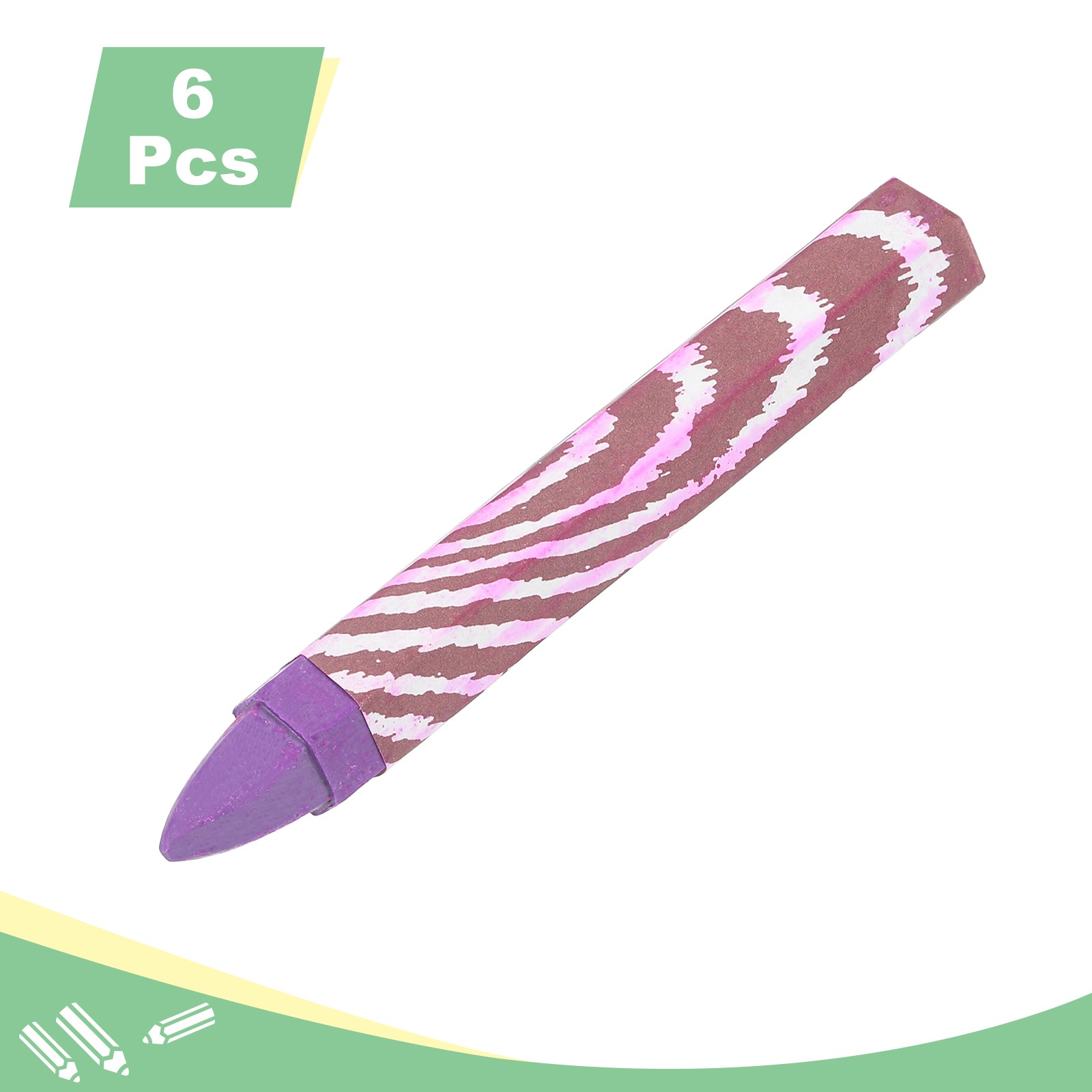 Lumber Marking Crayons, 6 Pcs Purple Hex Wax Tire Marker, 4.1″ x 0.59″