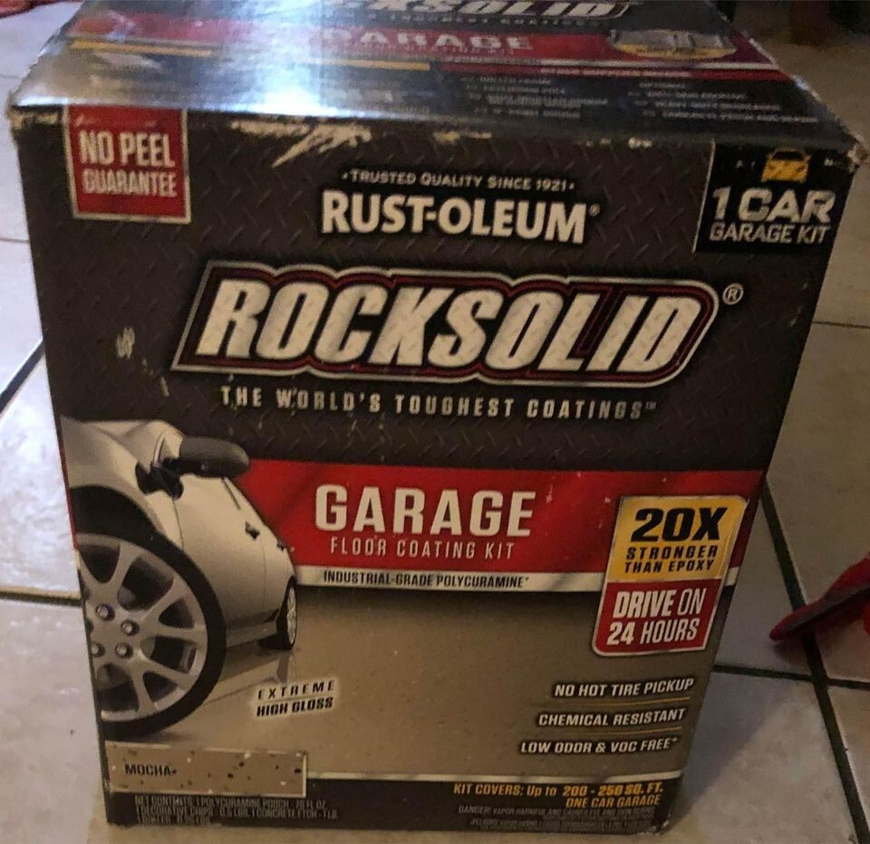 Rust-Oleum RockSolid 1 Car Garage Floor Kit – 90 oz. – Gray Polycuramine