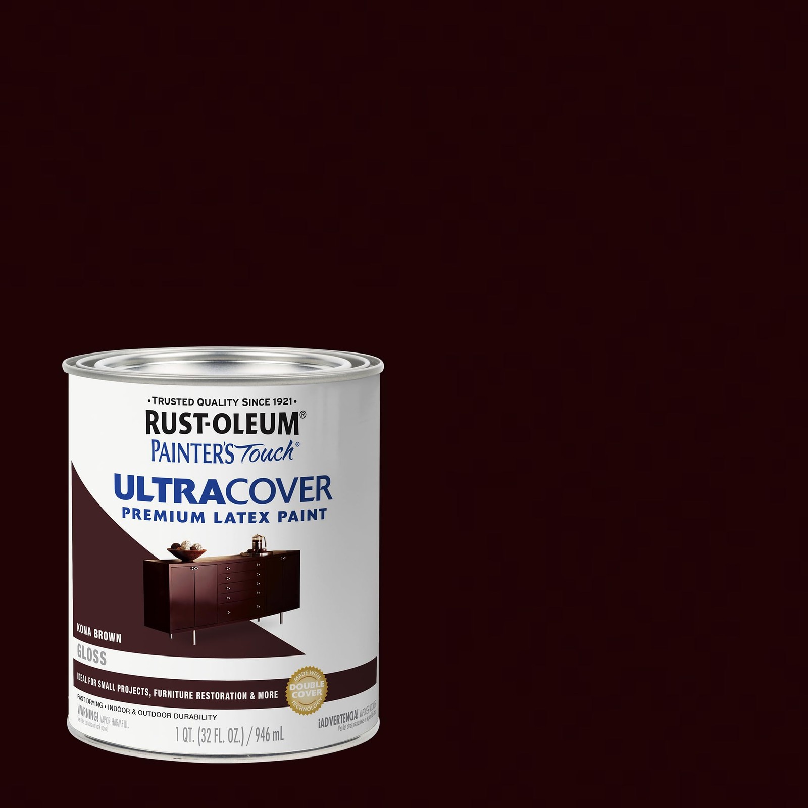 Brush-On Enamel Paint Painter’s Touch Latex, Gloss Kona Brown