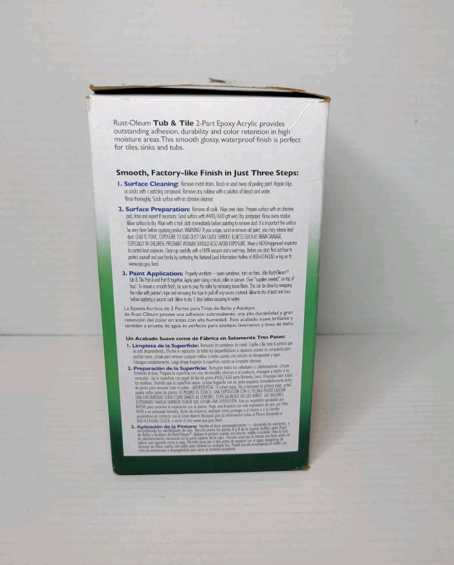Rust-Oleum Tub & Tile Refinishing 2-Part Kit Almond 32 fl oz / 1 Qt 7861519 NEW!