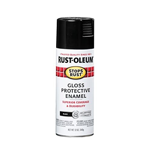 Rust-Oleum 7779830 Stops Rust Spray Paint, 12 Ounce (Pack of 1), Gloss Black
