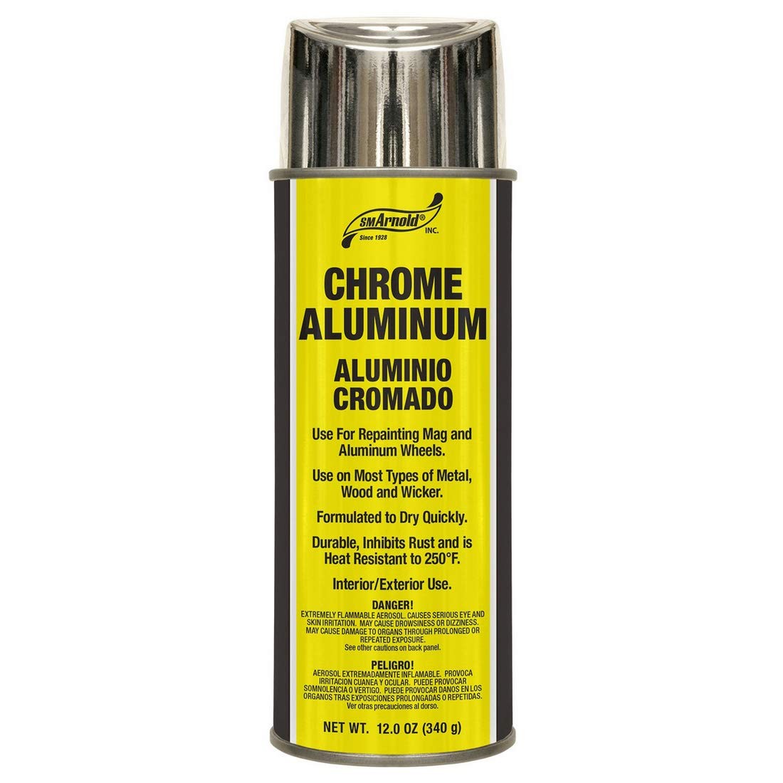 SM Arnold Aerosol Spray Paint Chrome Aluminum 12 Oz – Multi Surface Paint for…