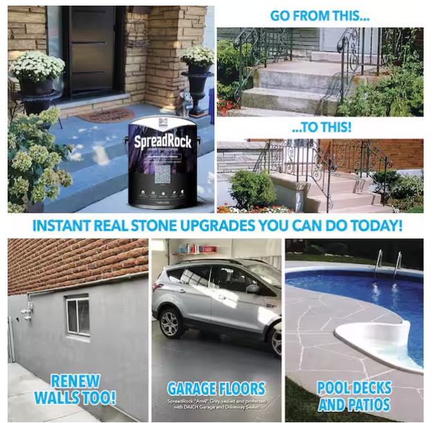 Granite Stone Coating 1 Gal. Ice Grey Satin Interior/Exterior Concrete Resurface