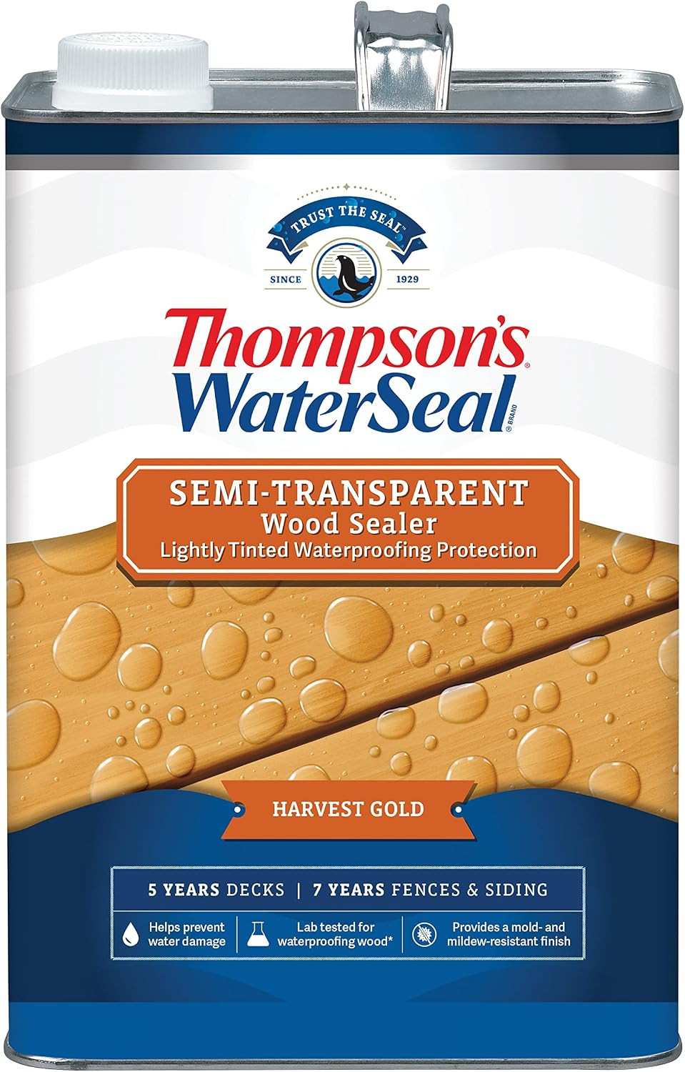 Thompson’S Waterseal Semi-Transparent Waterproofing Wood Stain and Sealer, Harve