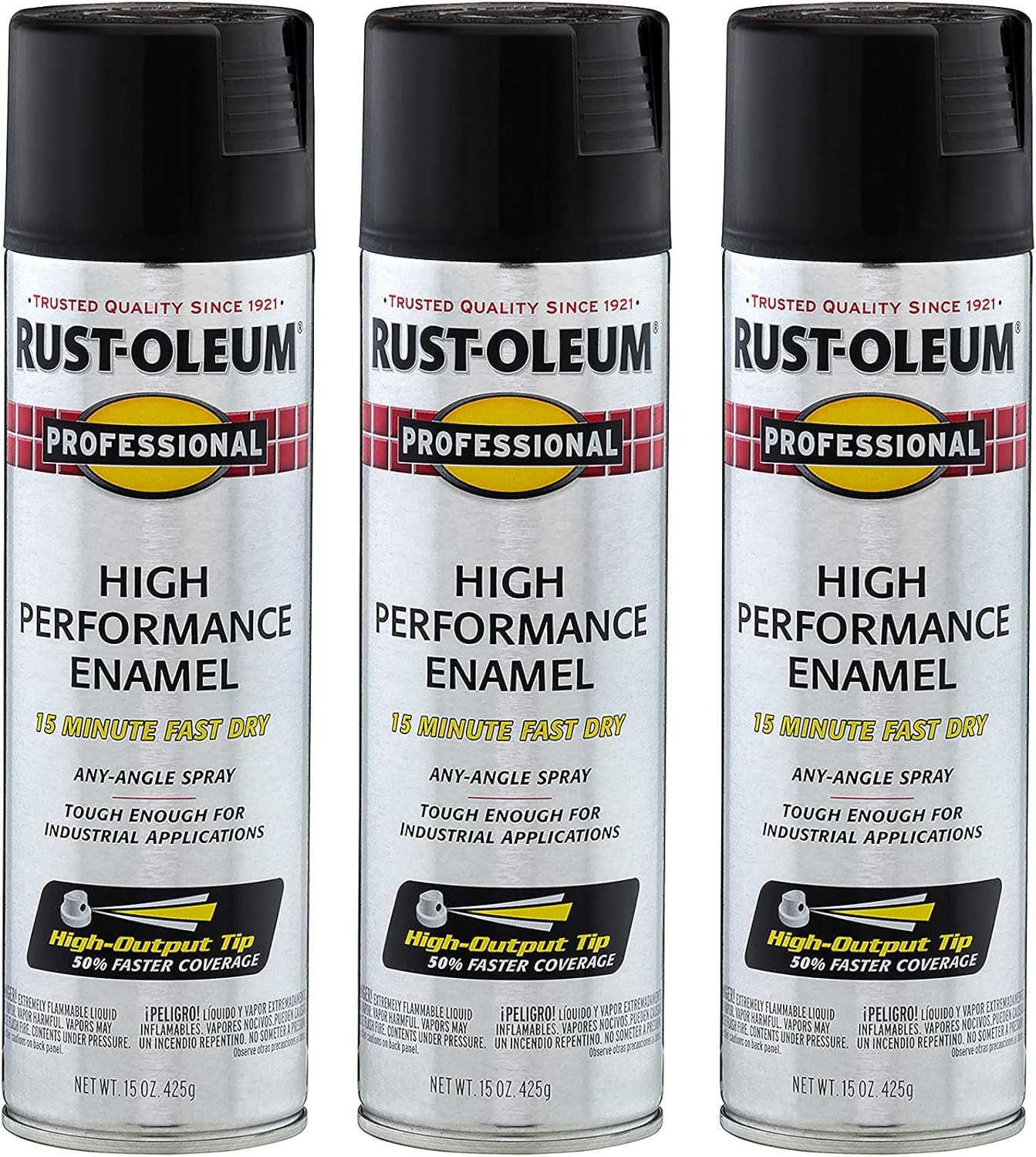 7578838-6PK Professional High Performance Enamel Spray Paint, 15 Oz, Flat Black,