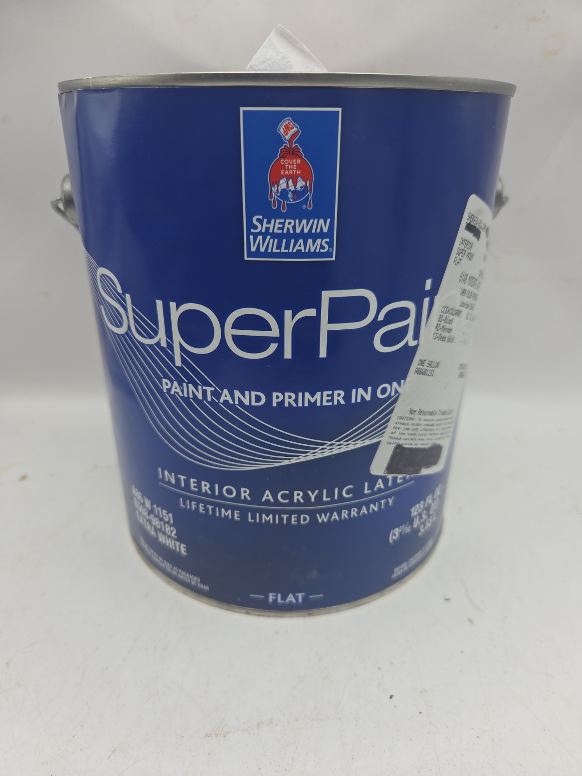 1 Gallon Sherwin Williams SuperPaint Interior Flat Color 6140 Moderate White