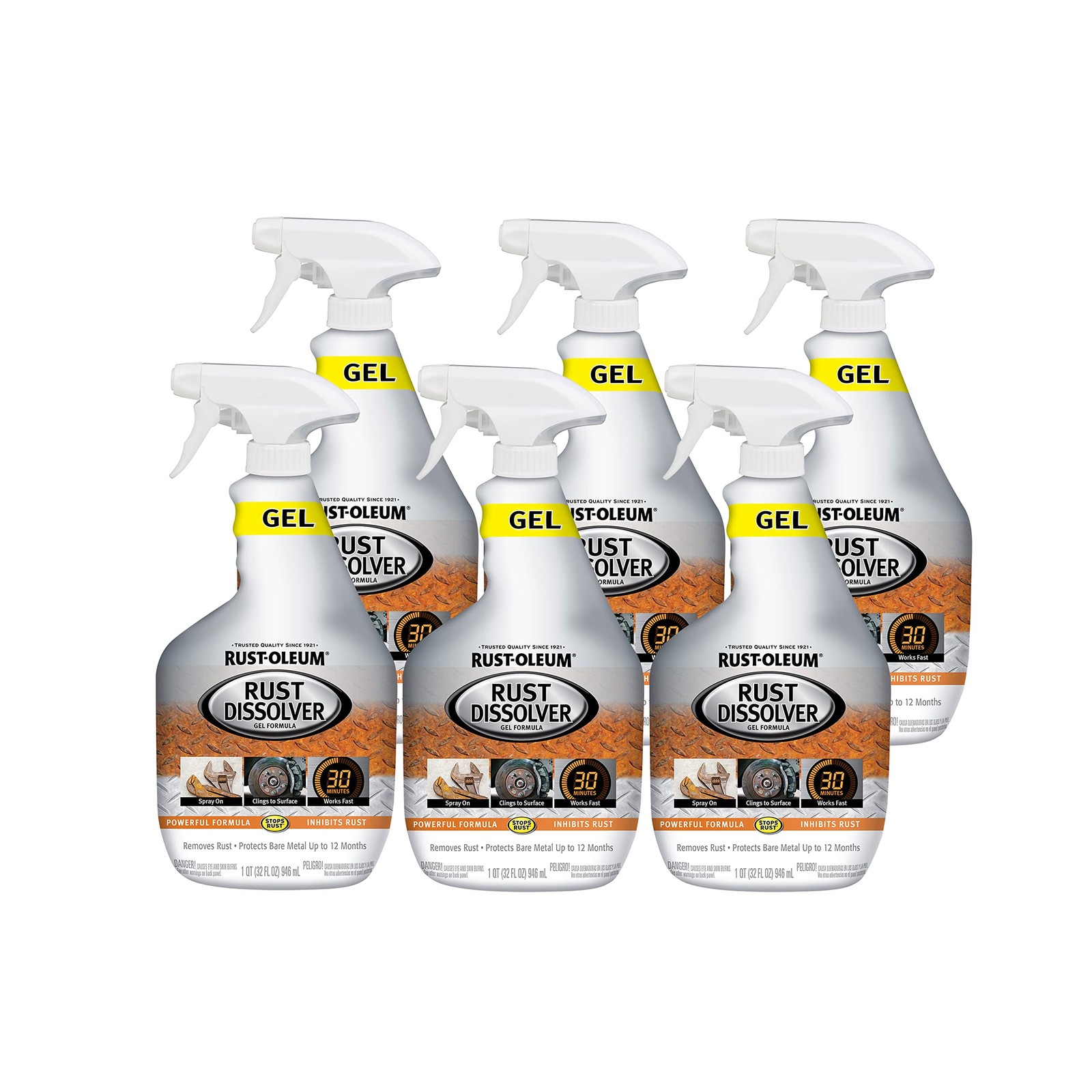 Rust Oleum Rust Dissolver Spray Gel 32 Fl Oz Pack Of 6 Easy To Use Fast Acting