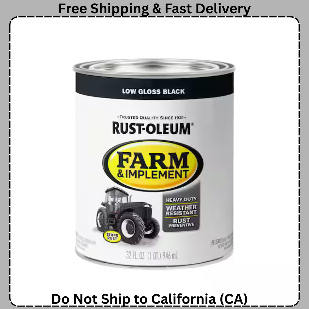 Rust-Oleum Black Enamel Paint 1 Qt 2 Pack Tractor Trailer Metal Wood Durable