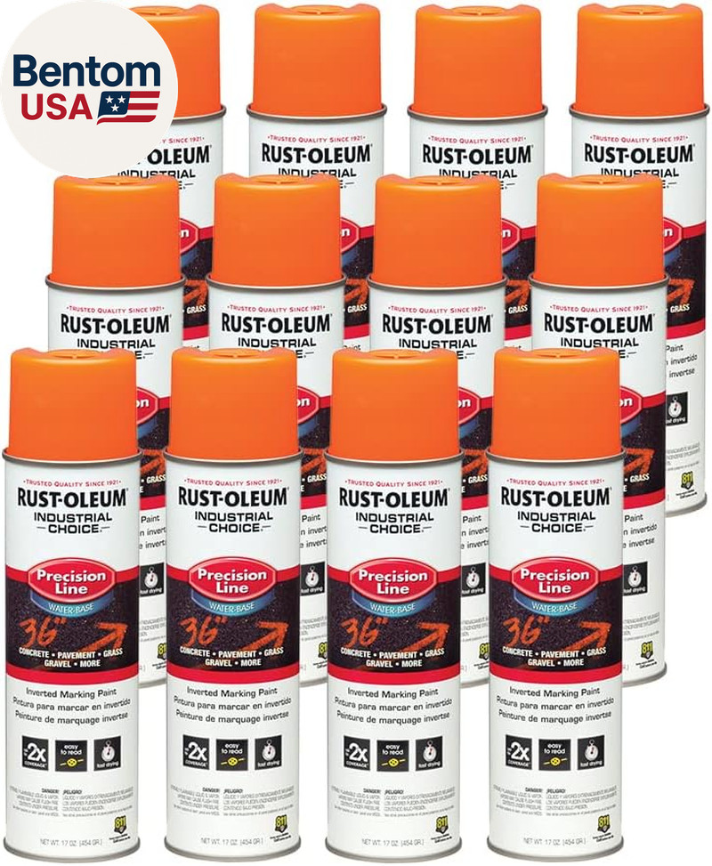 203036-12PK Industrial Choice Inverted Water-Based Marking Spray Paint, 17 Oz, F