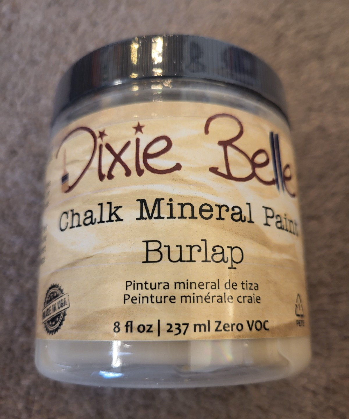 Dixie Belle Chalk Mineral Paint BURLAP 8 oz NEW