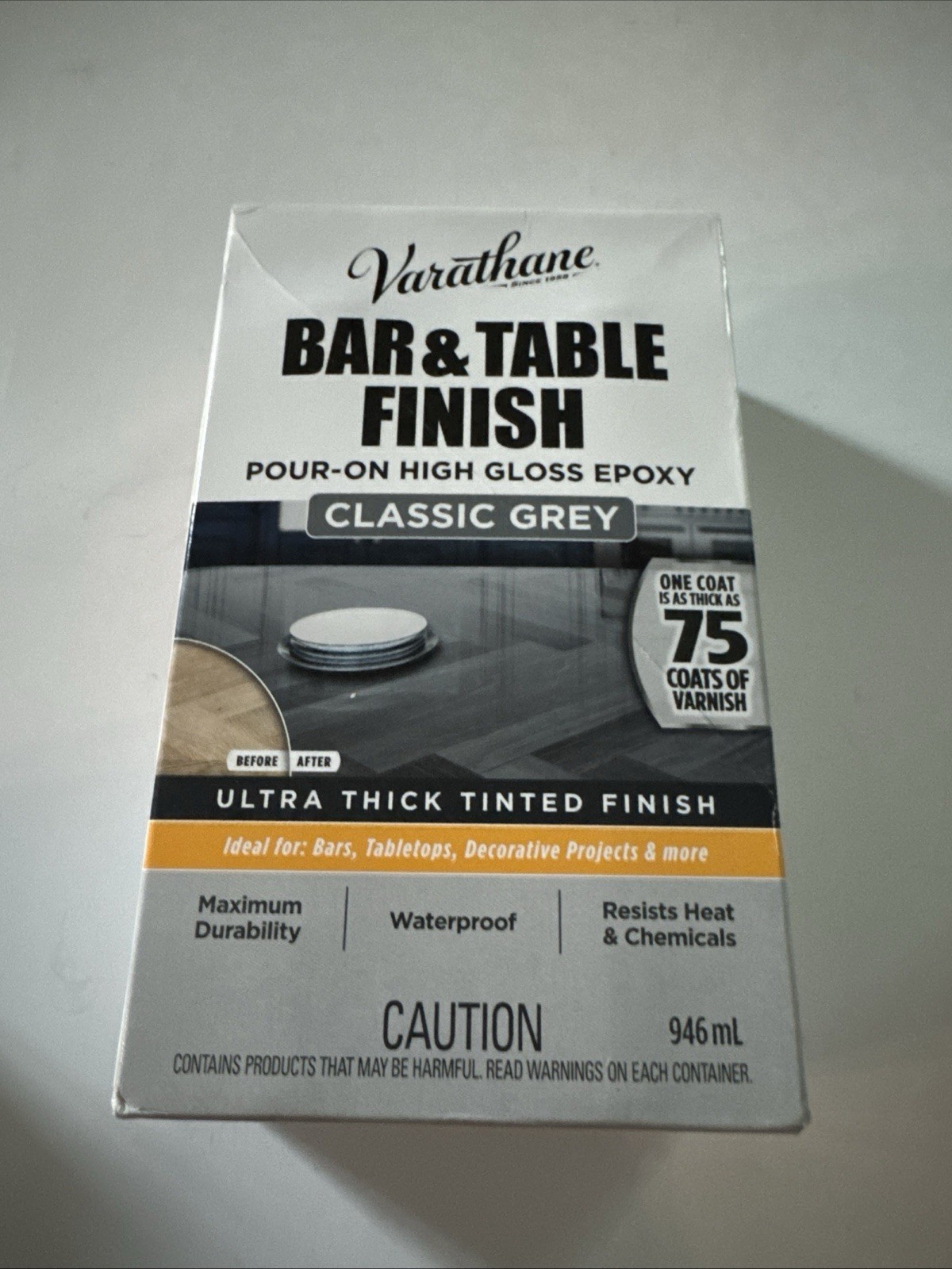 Varathane Pour-On High Gloss Epoxy Bar & Table Finish – Classic Gray
