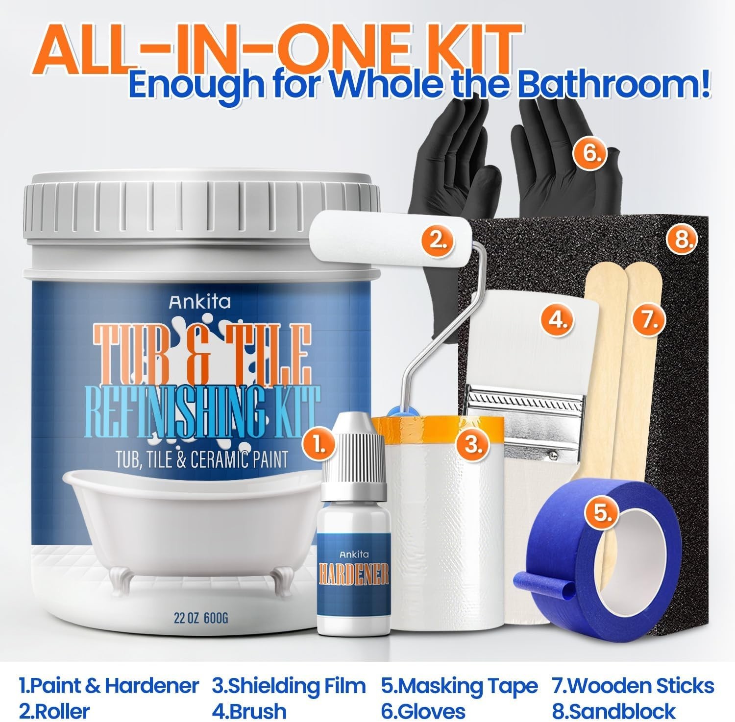 Quick-Dry Bathtub Paint – No Odor, High Gloss#