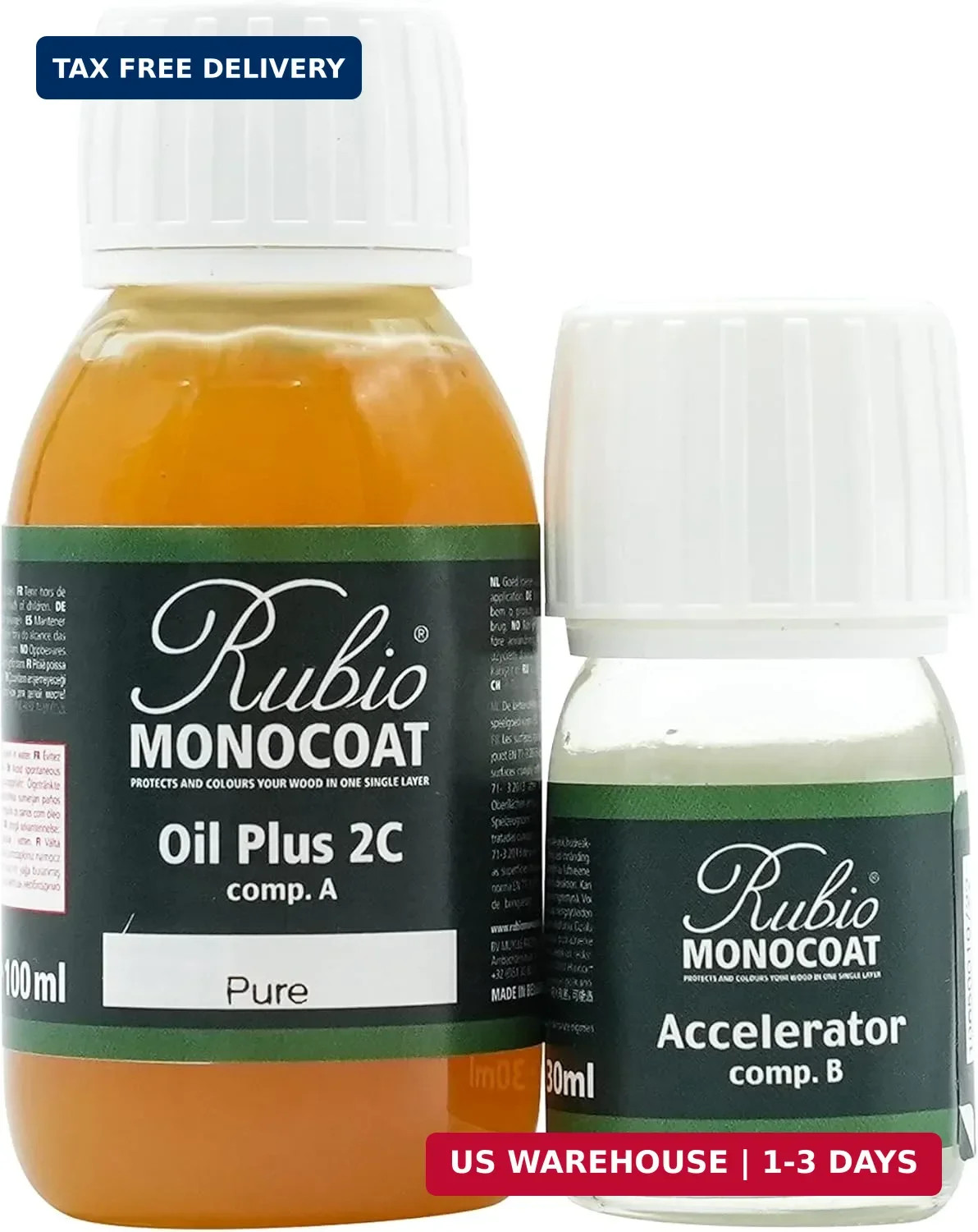 Rubio Monocoat Wood Oil Finish 65 ft² – Pure | Oil Plus 2C | Quick-Dry, Eco-Frie