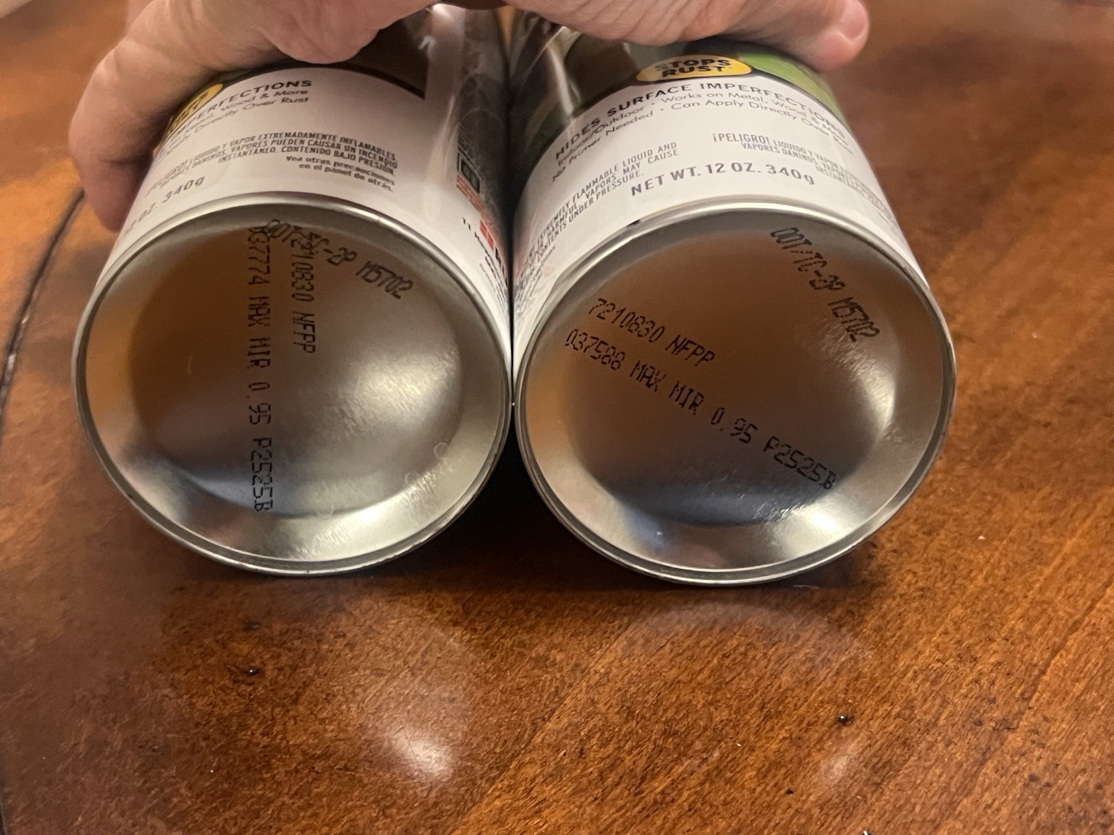 Lot Of 2 Rust-Oleum 7210 Stops Rust Hammered Gold Spray Paint 12 oz New