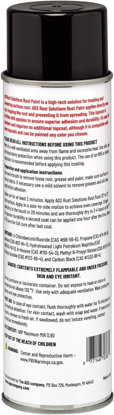 Versatile 14oz Matte Black Spray Paint – Weatherproof Rust Protector for Metal