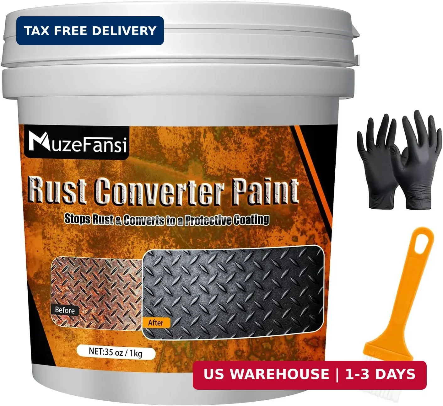 Metal Paint, Rust Converter and Metal Primer 34.8 Oz – Anti-Rust Coating Rust Pa