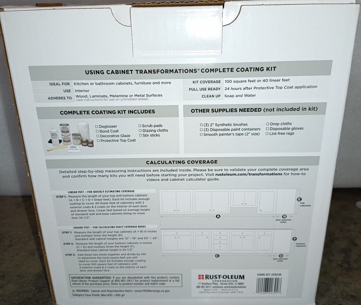 RUST-OLEUM 258240 Dark Tint Base Cabinet Coating Kit (Harvest)