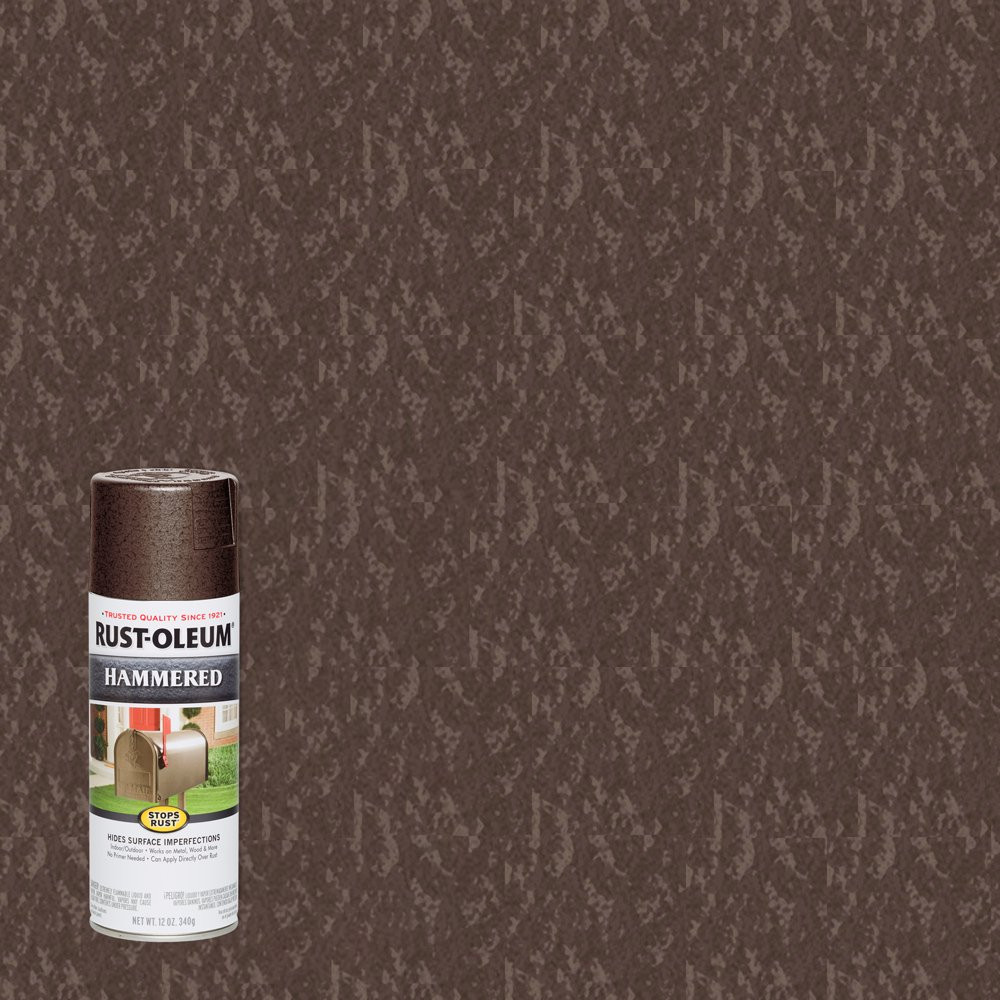 Stops Rust Hammered Brown Spray Paint Fade Chipping & Abrasion Resistant 12 Oz
