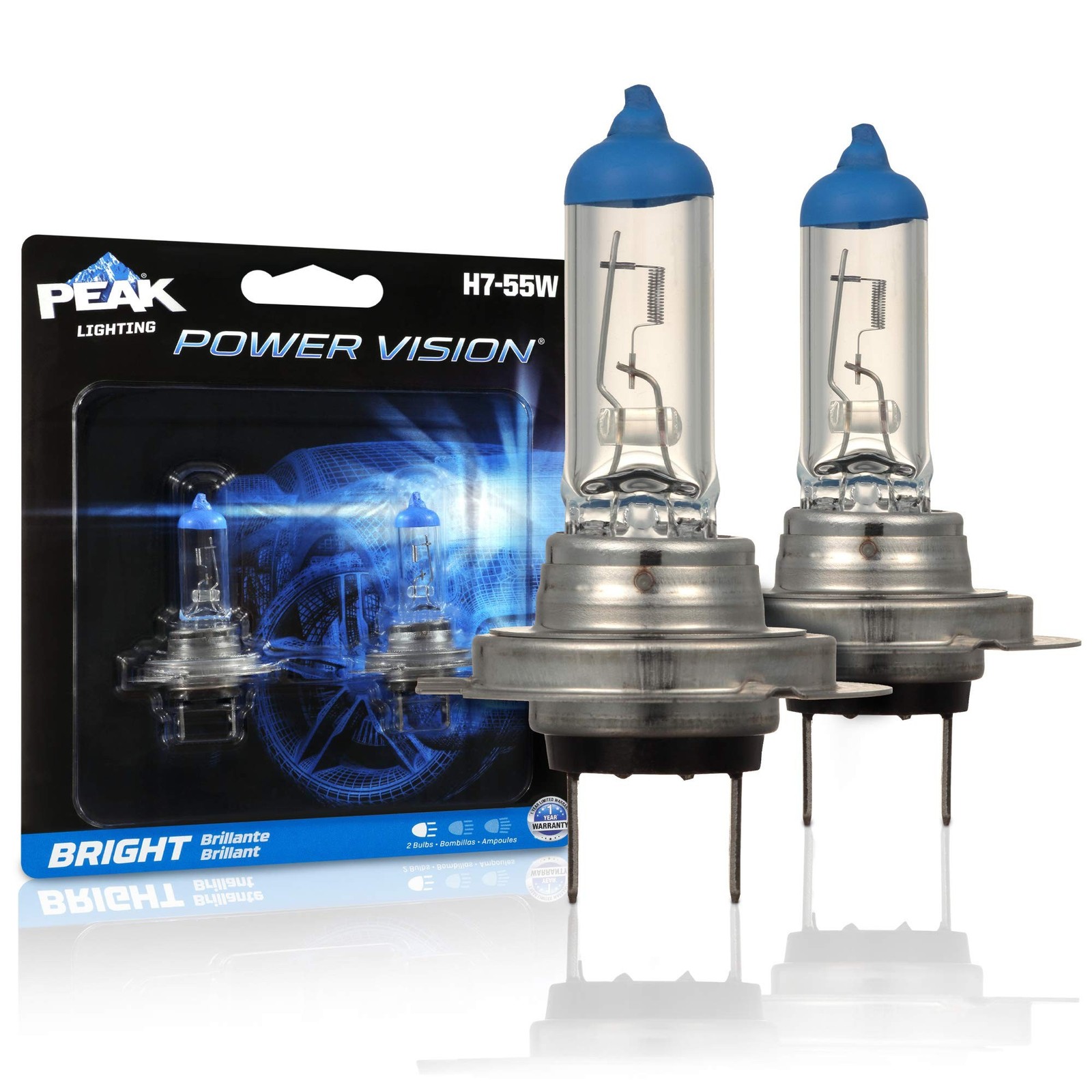 PEAK Power Vision Automotive High Performance H7 55W Headlights (2 Pack) Good