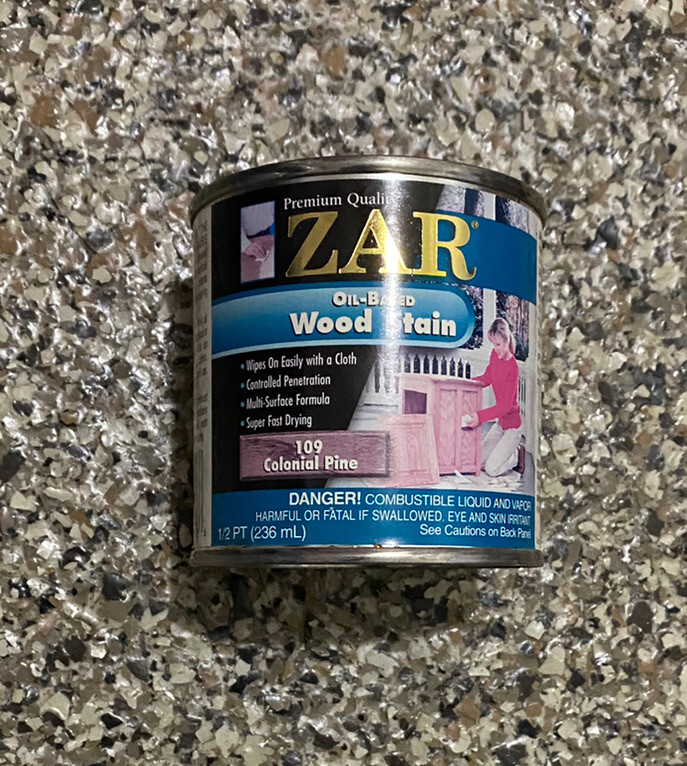 Zar Interior Stain,109 Colonial Pine, United Gilsonite Lab 1/2 pint