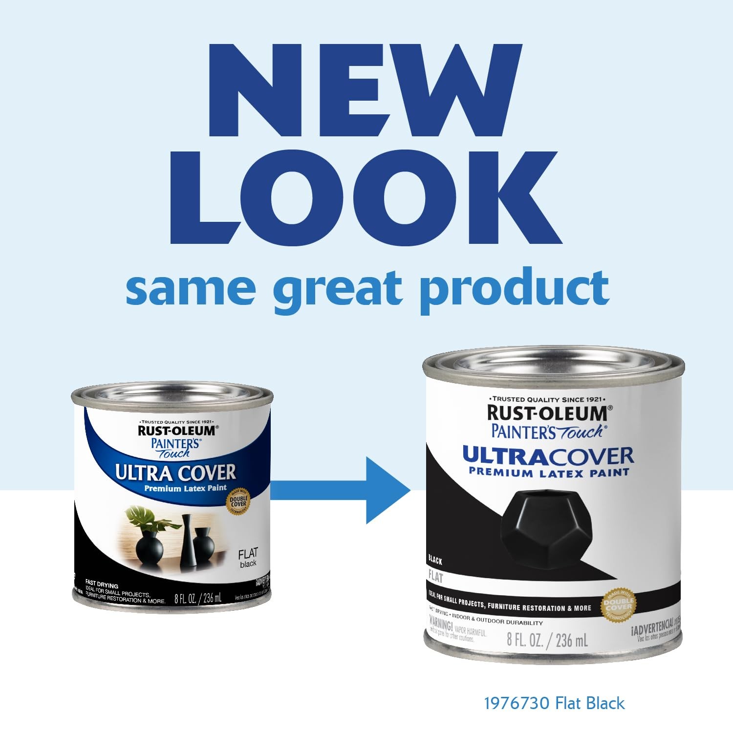 Rust-Oleum 1976730 Painter’s Touch Latex Paint, Half Pint, 1/2 pt, Flat Black