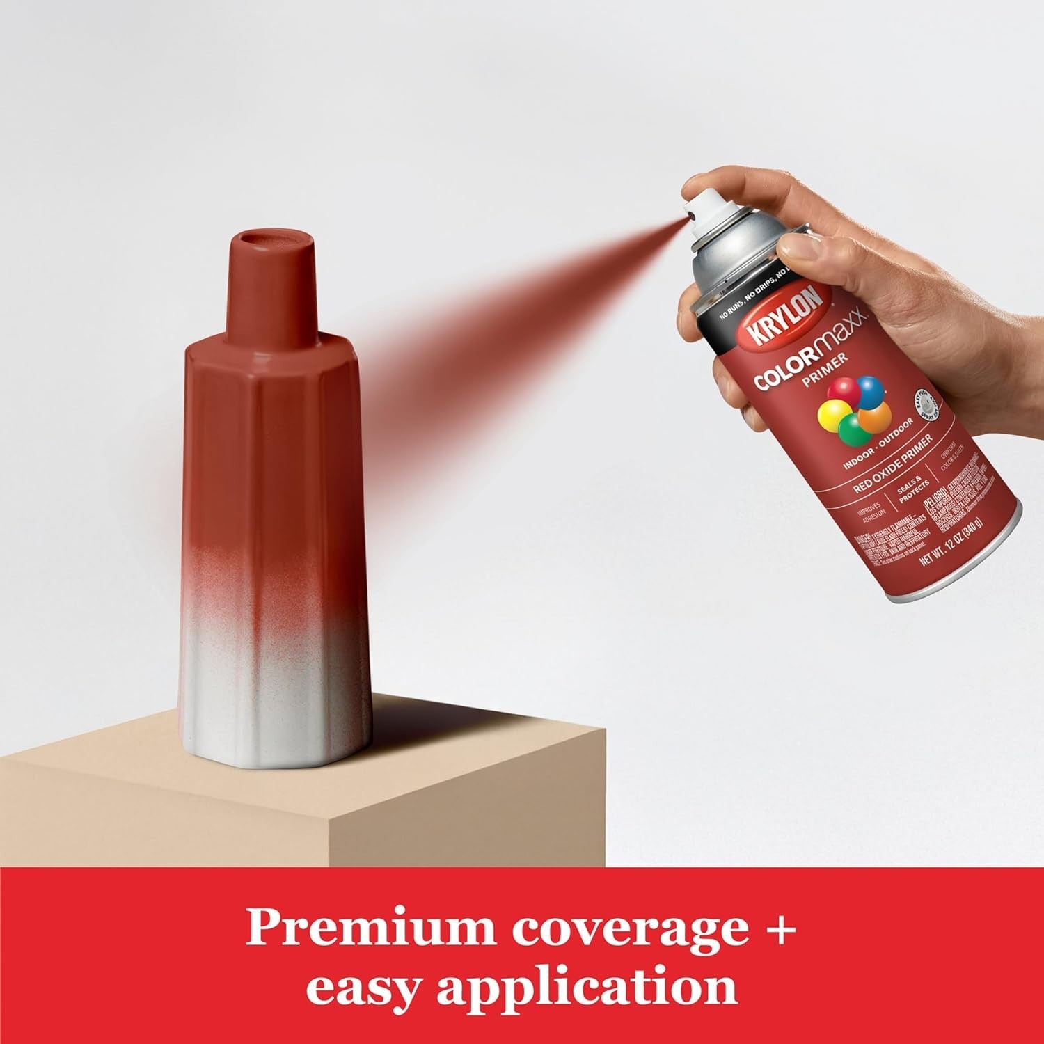 12 oz. COLORmaxx Primer Spray – Rust-Resistant Red Oxide for Indoors/Outdoors