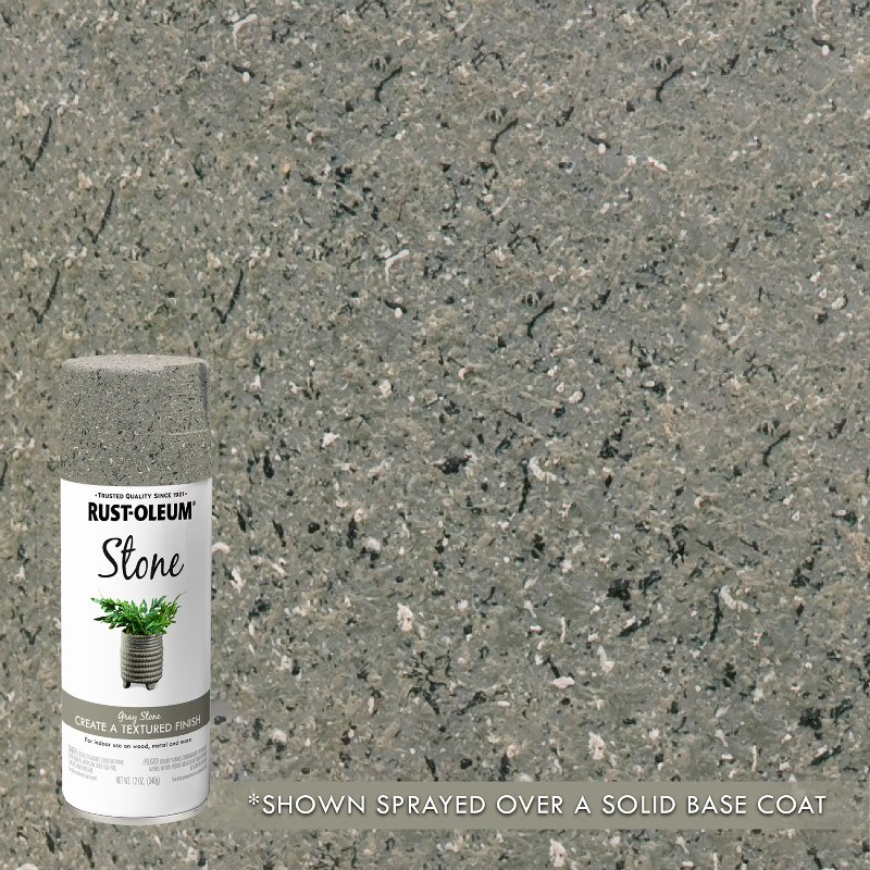 New Gray, Rust-Oleum Stone Textured Spray Paint, 12 oz