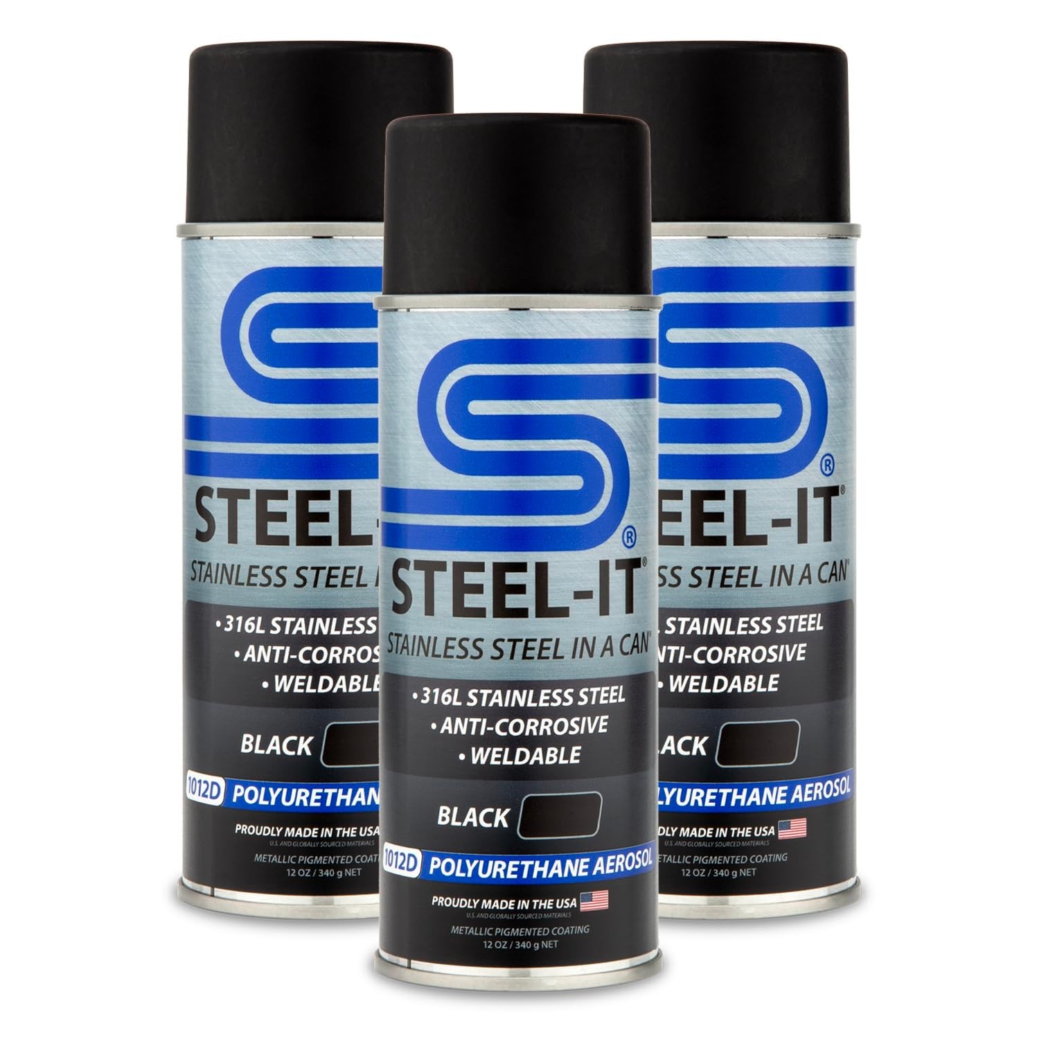 Industrial Polyurethane Paint Coatings – Weldable, Easy to Apply, Black (3 Pack)