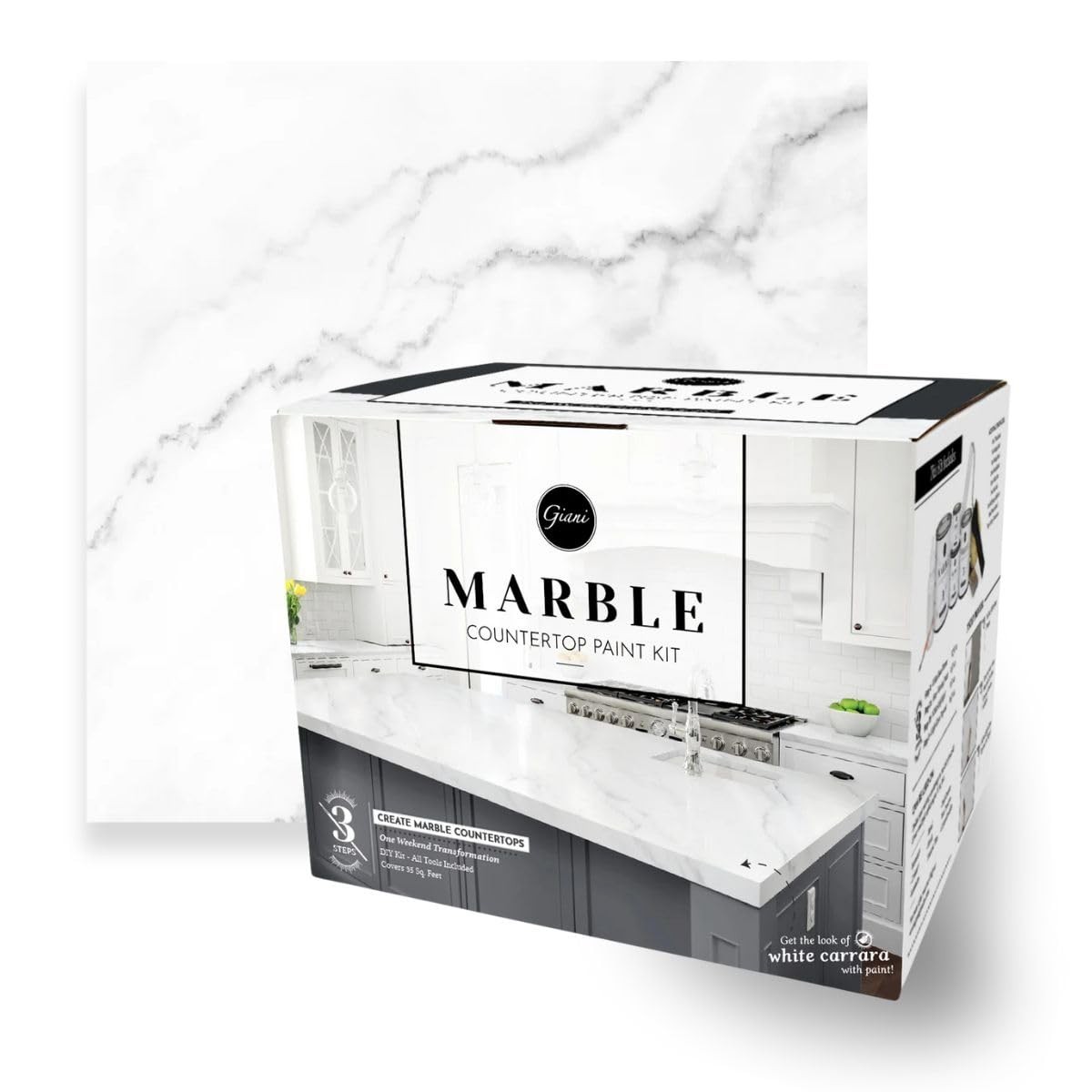 Easy Epoxy Countertop Paint Kit – Giani Marble Finish in Carrara White