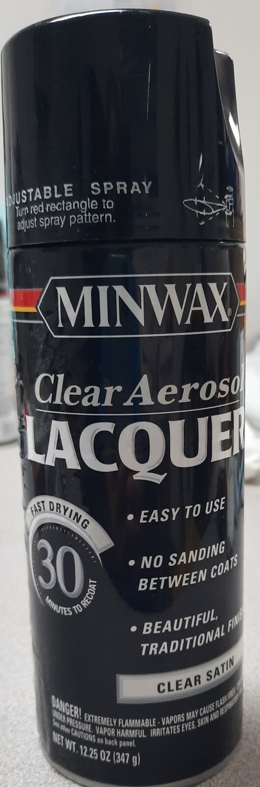 Minwax 15210 Aerosol Lacquer Spray – Clear Satin, 12.25oz