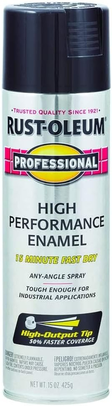 7579838 Professional High Performance Enamel Spray Paint, 15 Oz, Gloss Black, (P