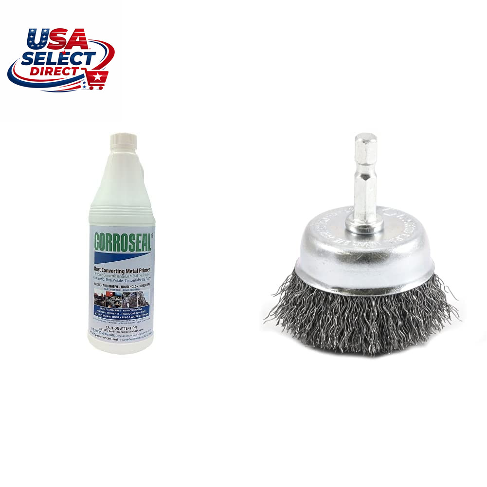 Corroseal Water-Based Rust Converter Primer 1 Qt & Forney Wire Cup Brush